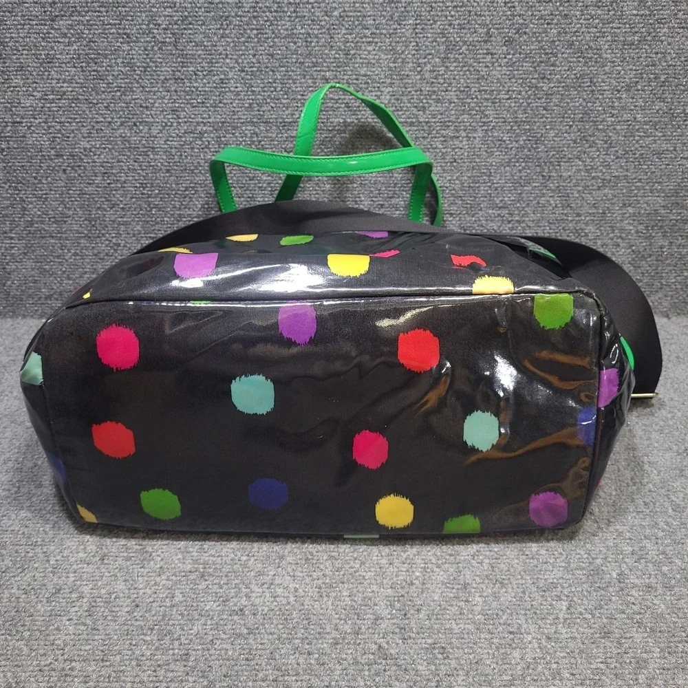 Kate Spade Black Multi Polka Dot Baby Diaper Bag Tote